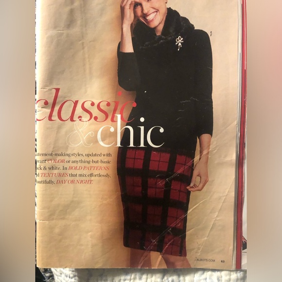 Talbots red/black plaid skirt-8 NWOT. $119 - Picture 6 of 7